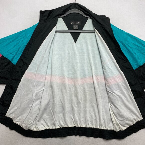 Vintage Pierre Cardin Jacket Mens M Multicolor Nylon Running 90s Windbreaker - Picture 10 of 14